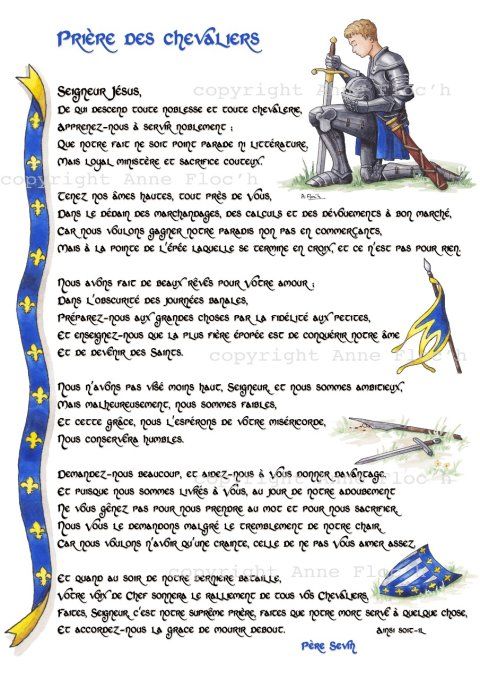 Poster Prière des chevaliers (Père Sevin)