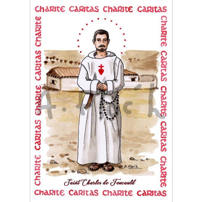 Image de saint Charles de Foucauld avec prière