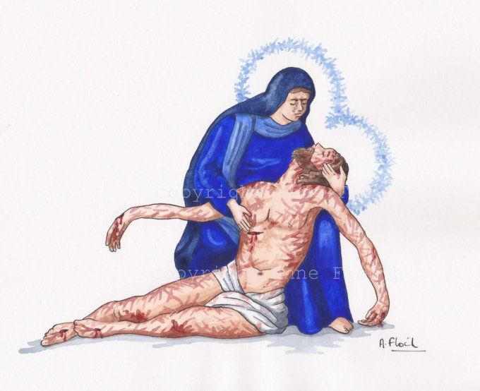 Aquarelle originale, Pieta