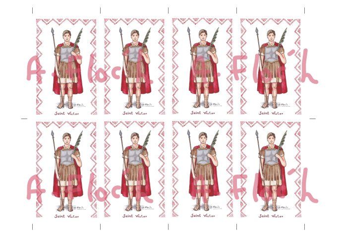 Lot de 8 images de missel d'un saint patron